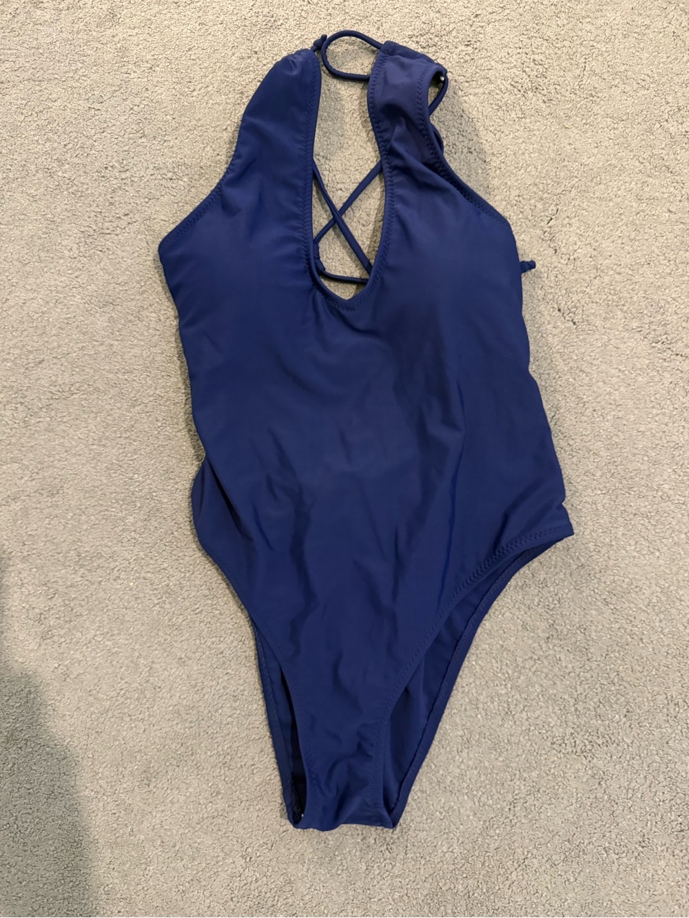 Cupshe Deep Navy Crisscross Back One-Piece Swimsuit